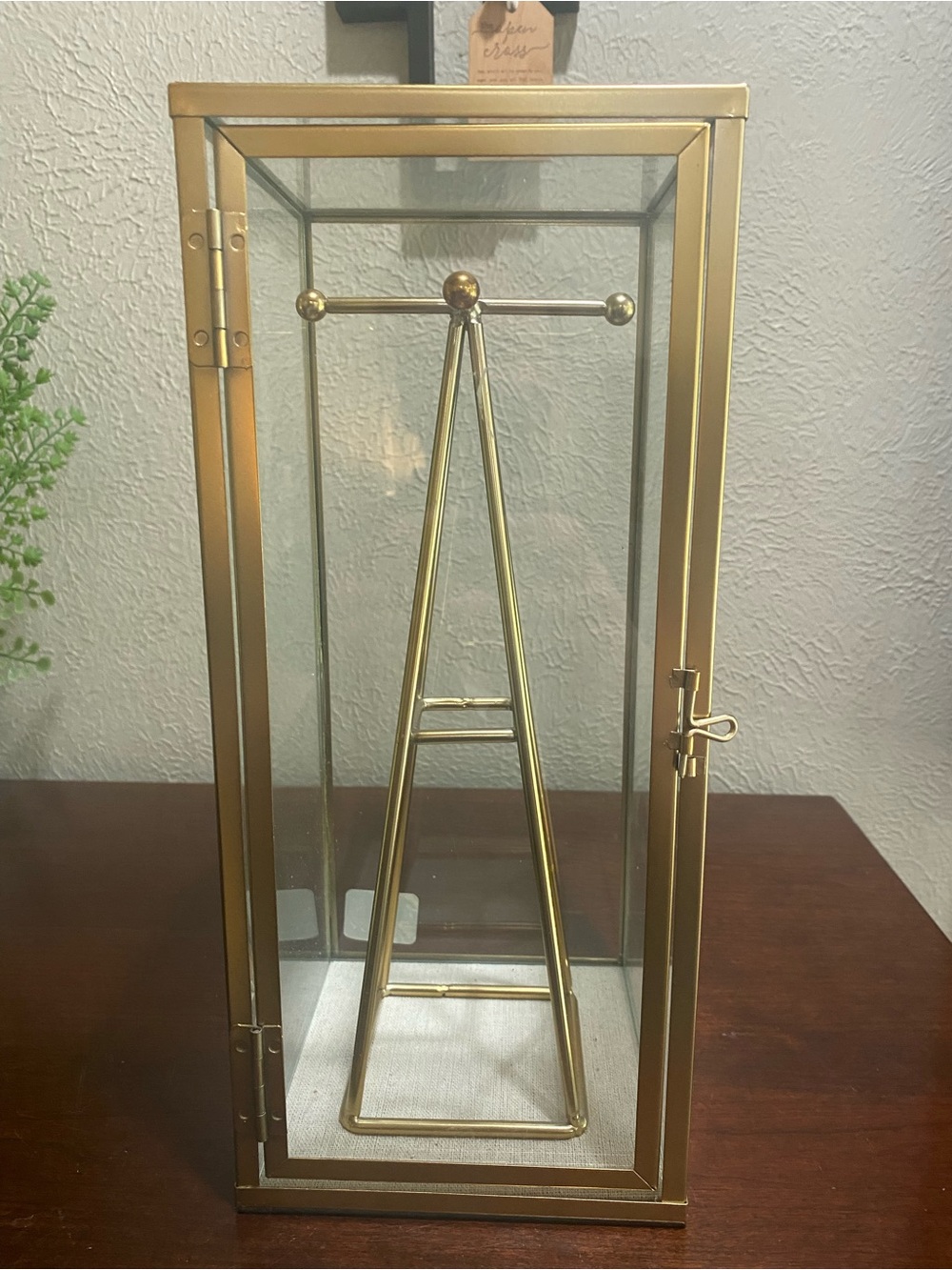 Terrace Brass and glass Jewelry Stand, for Hanging accessories